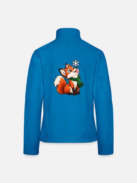 Weihnachten Fuchs Schneeflocke Winter Geschenk - Frauen Softshelljacke - Lichtblau - Hinten