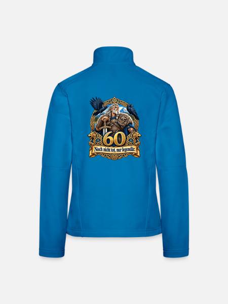 60.Geburtstag - Frauen Softshelljacke - Lichtblau - Hinten