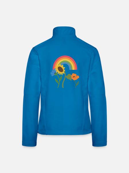 Natur · Mohn · Naturfreunde · Kornblume - Frauen Softshelljacke - Lichtblau - Hinten