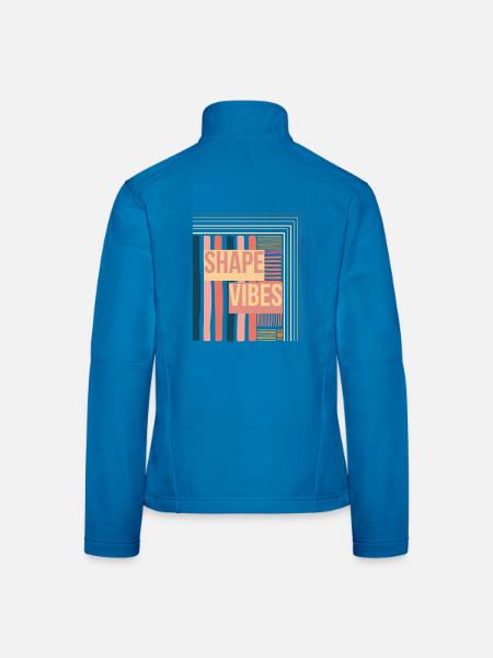 Shape Vibes Farbblockprint - Frauen Softshelljacke - Lichtblau - Hinten