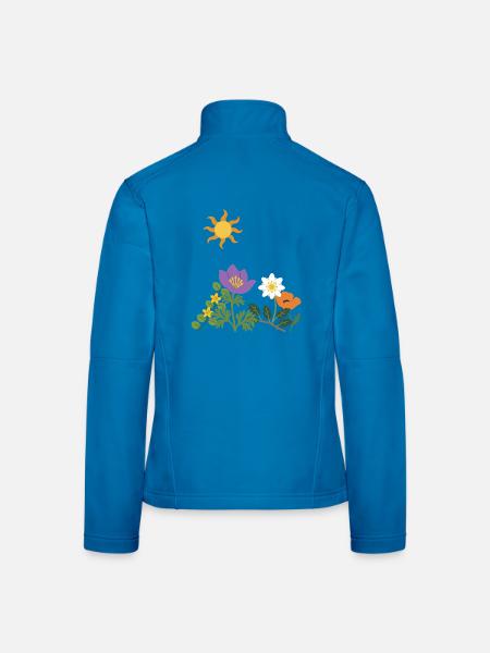 Blumen · Sonne · Natur · Mohn - Frauen Softshelljacke - Lichtblau - Hinten