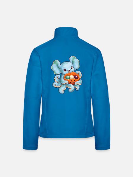 Dumbo-Oktopus mit Kürbismuschel - Frauen Softshelljacke - Lichtblau - Hinten