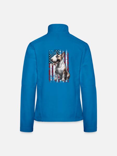 Bull Terrier US Bullterrier - Frauen Softshelljacke - Lichtblau - Hinten