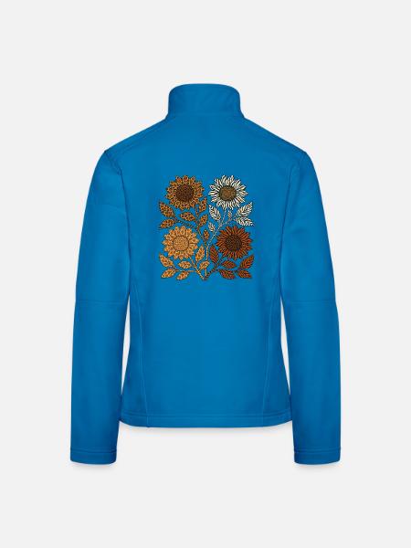 Boho Safari Sunflowers - Frauen Softshelljacke - Lichtblau - Hinten