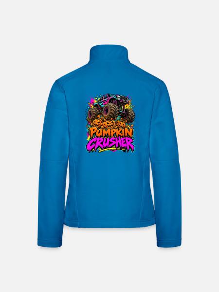 Monstertruck Kürbiszerstörer - Frauen Softshelljacke - Lichtblau - Hinten