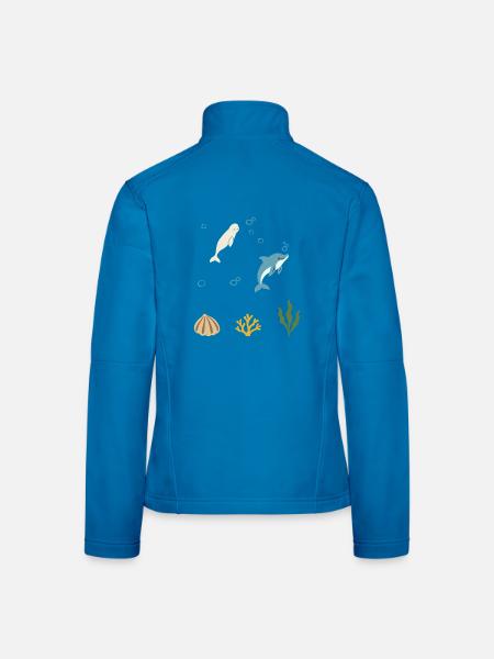 Wal Unterwasser Kinder Delfin Meeresbewohner - Frauen Softshelljacke - Lichtblau - Hinten