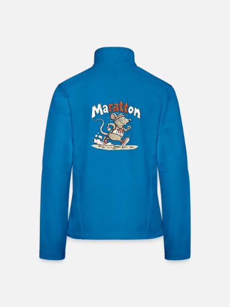 Maratton Ratte Marathon Läufer Humor Design - Frauen Softshelljacke - Lichtblau - Hinten
