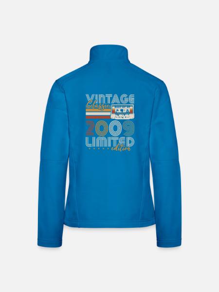 Vintage 2009 Jahrgang 18. Geburtstag Geschenk - Frauen Softshelljacke - Lichtblau - Hinten