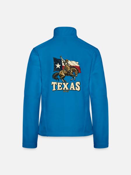 Texas 1845 Western Reiter Flagge - Frauen Softshelljacke - Lichtblau - Hinten