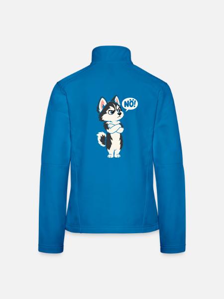 Nö! – Sturer Husky mit Haltung - Frauen Softshelljacke - Lichtblau - Hinten