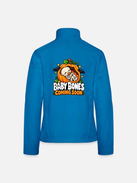 Kürbis-Skelett Baby Bones Ankündigung - Frauen Softshelljacke - Lichtblau - Hinten