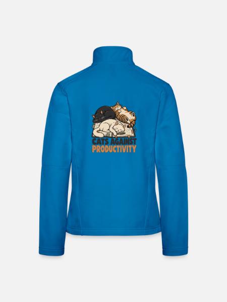 Cats Against Productivity  - Frauen Softshelljacke - Lichtblau - Hinten