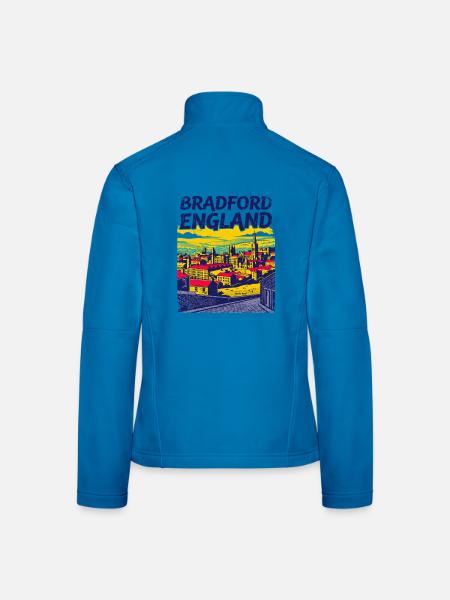 Retro Bradford England City Skyline Sept - Frauen Softshelljacke - Lichtblau - Hinten
