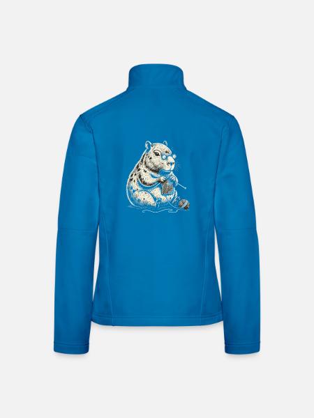 Capybara aus Vintage-Garn - Frauen Softshelljacke - Lichtblau - Hinten