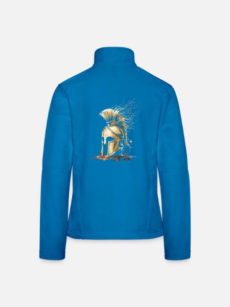 Korinthischer Helm Tintenkunst Altgriechischer Krieger - Frauen Softshelljacke - Lichtblau - Hinten