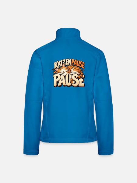 Katzenpause ist gut! Geschenkidee für Katzenfans - Frauen Softshelljacke - Lichtblau - Hinten
