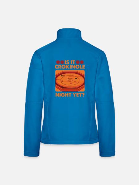 Crokinole Night Yet? Brettspiel Abend Crokinole - Frauen Softshelljacke - Lichtblau - Hinten