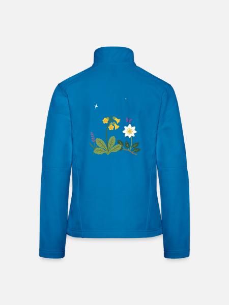 Blumen botanisch Pflanzenwelt Geschenkidee Design - Frauen Softshelljacke - Lichtblau - Hinten