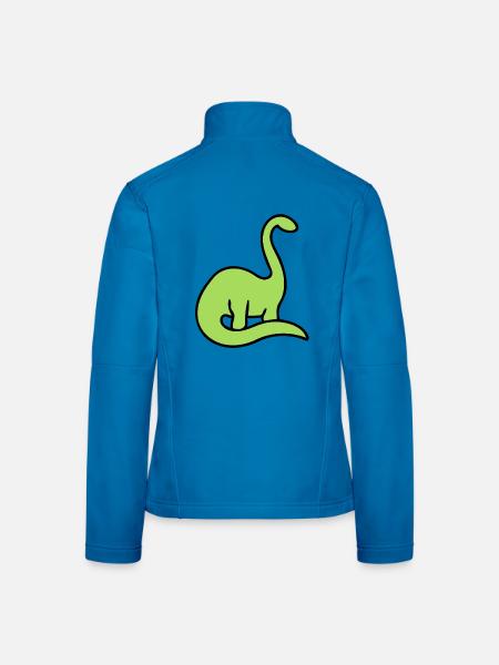 Lime Dino Silhouette auf Schwarz - Frauen Softshelljacke - Lichtblau - Hinten