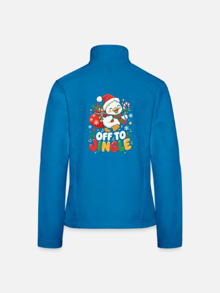 Weihnachts-Pinguin auf Tour - Frauen Softshelljacke - Lichtblau - Hinten