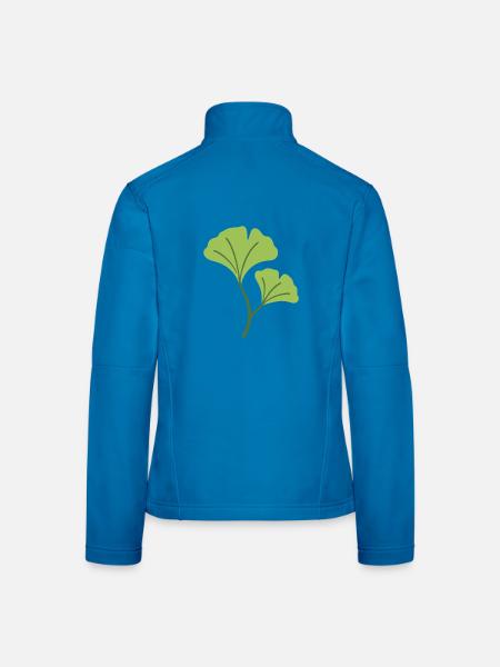 Ginkgo Pflanze Illustration Geschenkidee - Frauen Softshelljacke - Lichtblau - Hinten