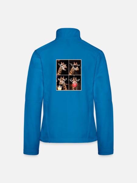 Giraffen Giraffe - Frauen Softshelljacke - Lichtblau - Hinten