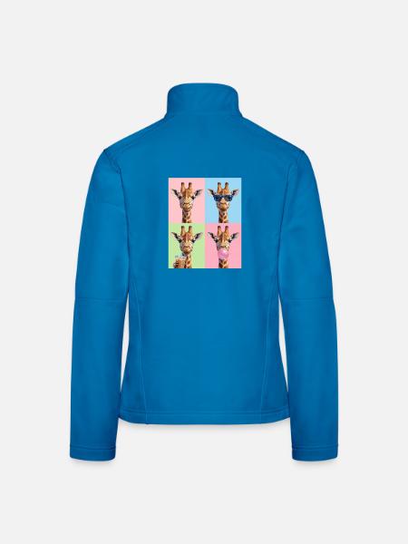 Giraffen Giraffe - Frauen Softshelljacke - Lichtblau - Hinten