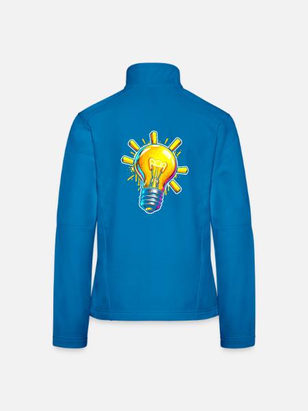 Farbenfrohe Ideen-Glühbirne - Frauen Softshelljacke - Lichtblau - Hinten