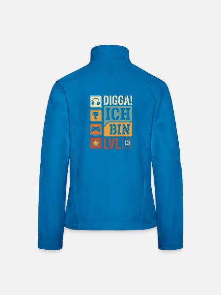 Digga Ich Bin LVL 13 Gamer Geburtstag - Frauen Softshelljacke - Lichtblau - Hinten