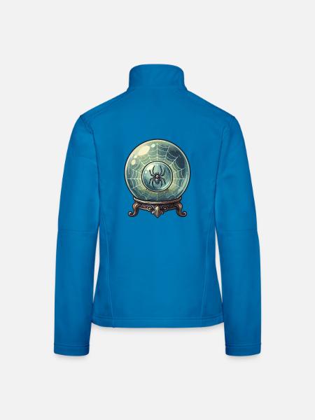 Das Spinnennetz in der Kristallkugel - Frauen Softshelljacke - Lichtblau - Hinten