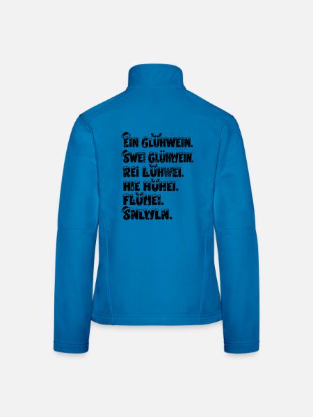Lustiges Geschenk Glühwein Weihnachten Besoffen - Frauen Softshelljacke - Lichtblau - Hinten