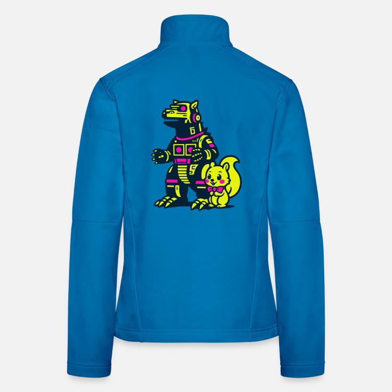 Mecha Drache mit Eichhörnchen Frauen Softshelljacke