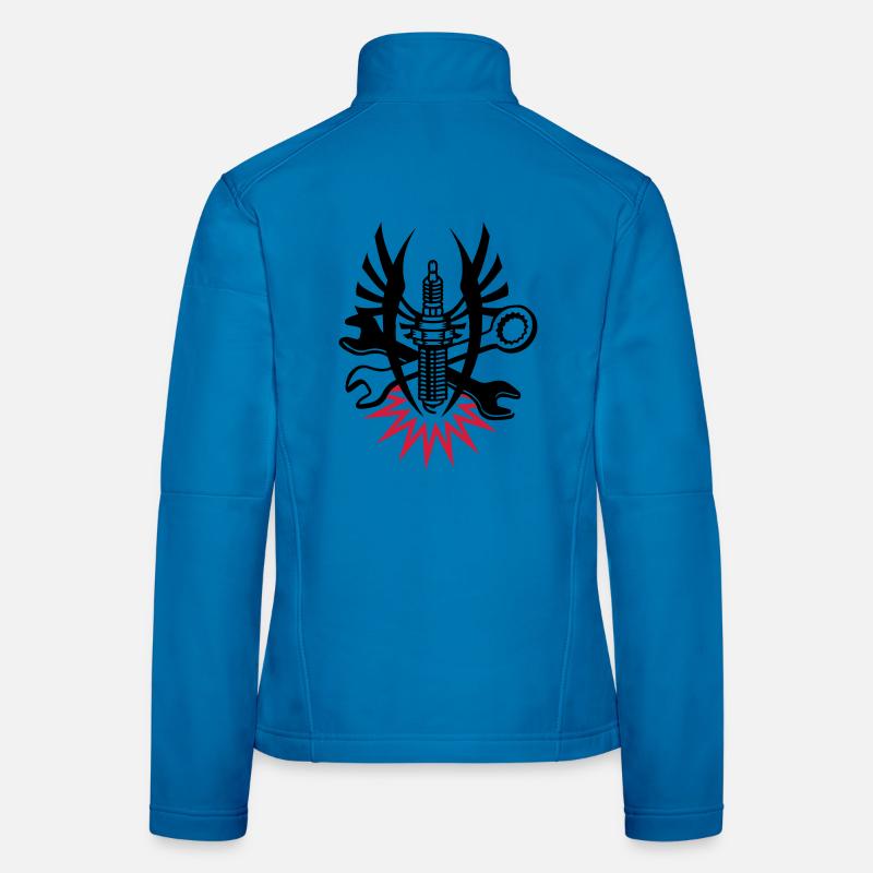 Zündkerze mit Schraubenschlüssel Frauen Softshelljacke