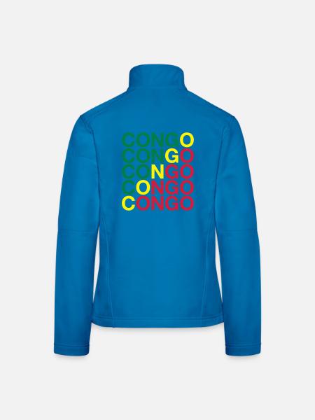 CONGO Flagge Kongo - Frauen Softshelljacke - Lichtblau - Hinten
