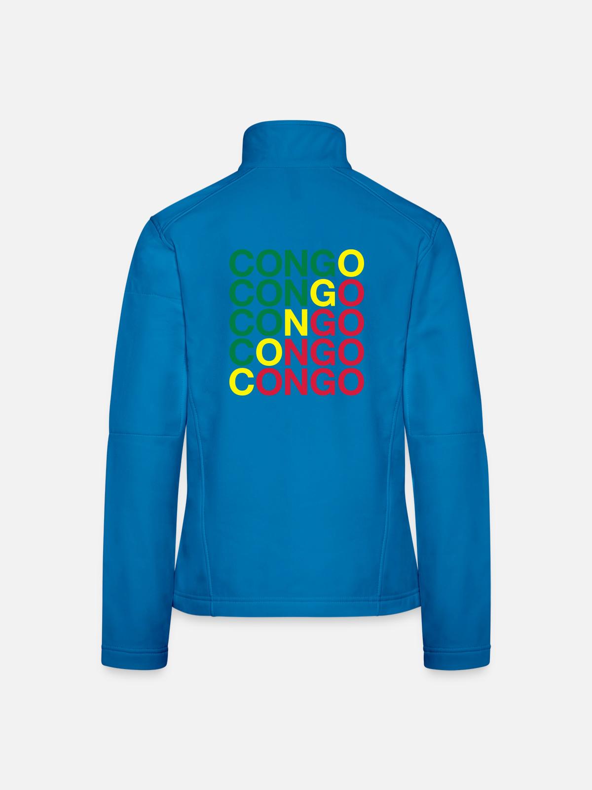 CONGO Flagge Kongo - Frauen Softshelljacke - Lichtblau - Hinten