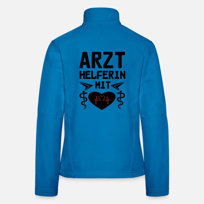 Arzthelferin mit Herz Geschenk - Frauen Softshelljacke - Lichtblau
