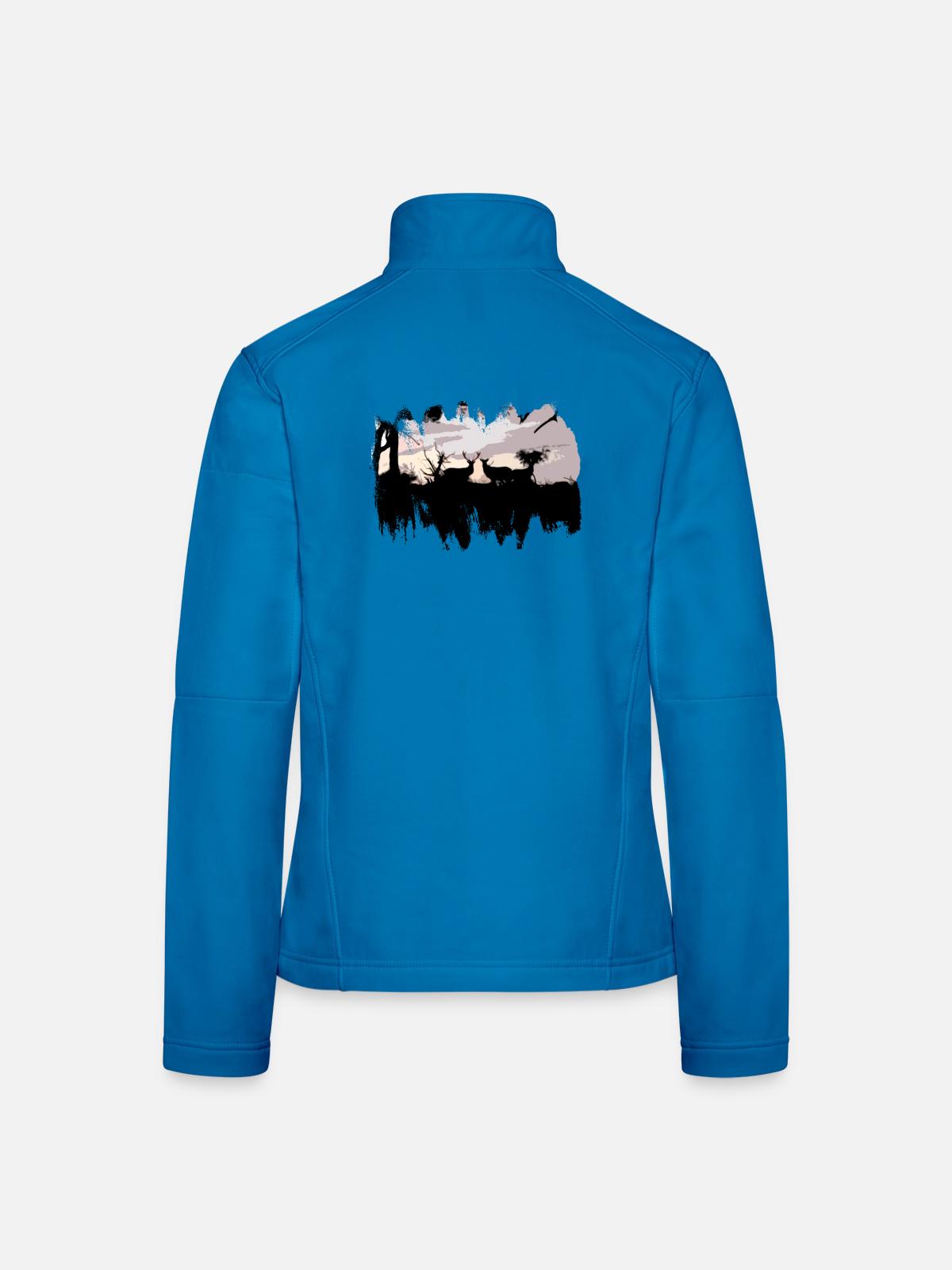 Hirschartigen im Ansatz - Frauen Softshelljacke - Lichtblau - Hinten