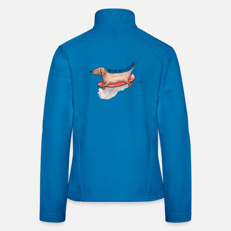 Dackel Longboard Hunde Schläfchen Frauen Softshelljacke