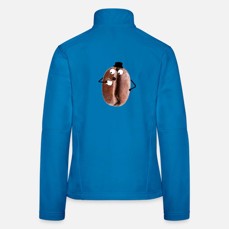 Grain de café avec visage Veste en tissu softshell Femme
