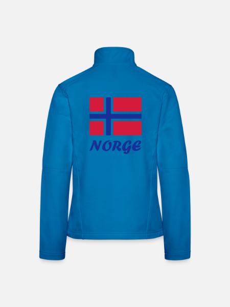 Norwegische Flagge - Frauen Softshelljacke - Lichtblau - Hinten