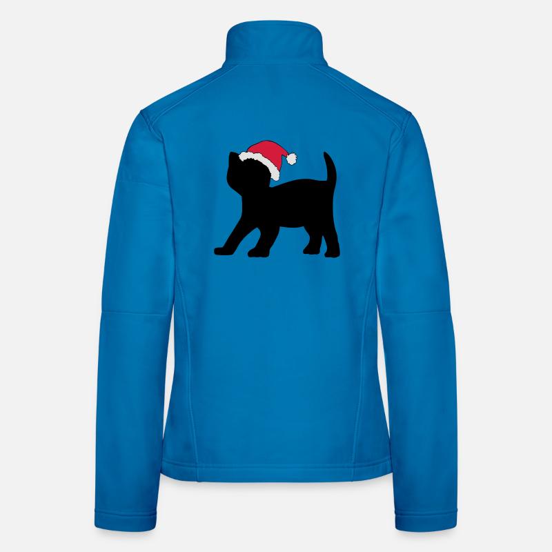 Kätzchen in einem Weihnachts-Hut. Frauen Softshelljacke