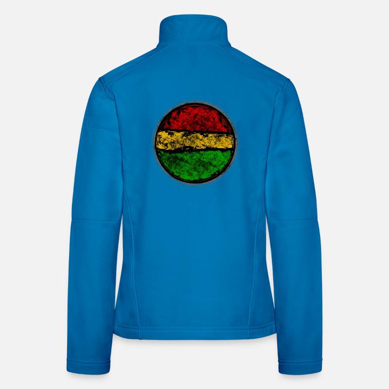 Conception abstraite de drapeau reggae rétro Veste en tissu softshell Femme