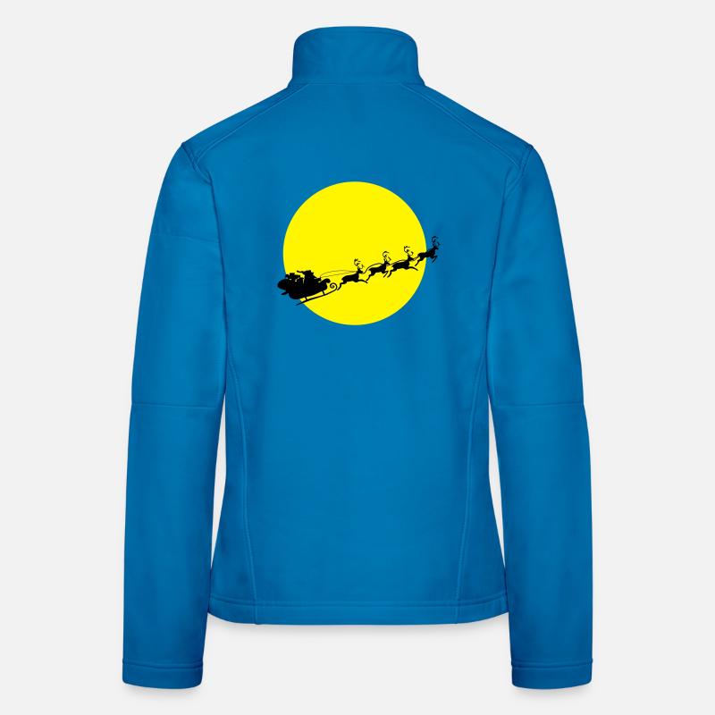 Santa in a Full Moon - Women's Softshell Jacket - light blue