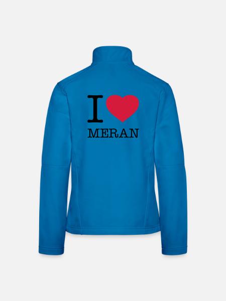 I LOVE MERAN - Frauen Softshelljacke - Lichtblau - Hinten