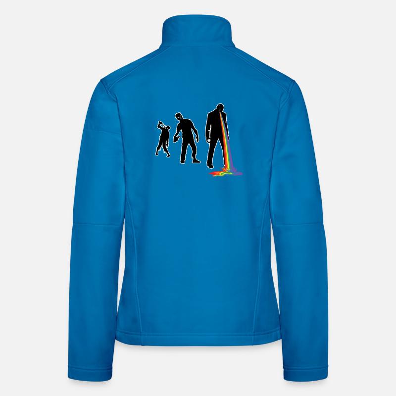 walking drunken rainbow Frauen Softshelljacke