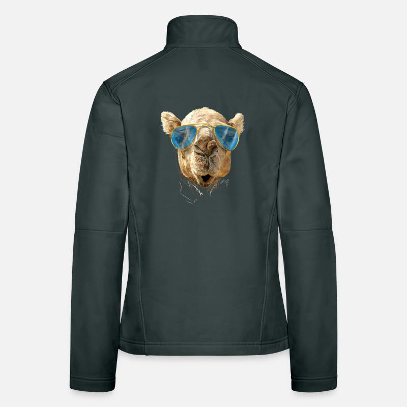 Kamel mit Sonnenbrille Frauen Softshelljacke