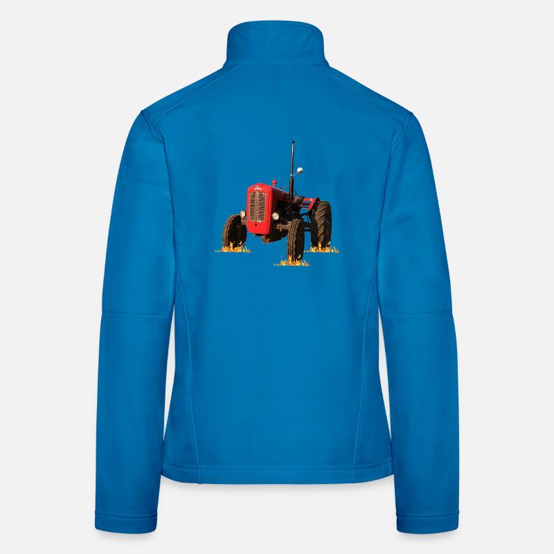 Red tractor in the field - Women's Softshell Jacket - light blue