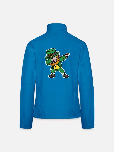 Dab dabbing leprechaun St. Patrick's day - Frauen Softshelljacke - Lichtblau - Hinten
