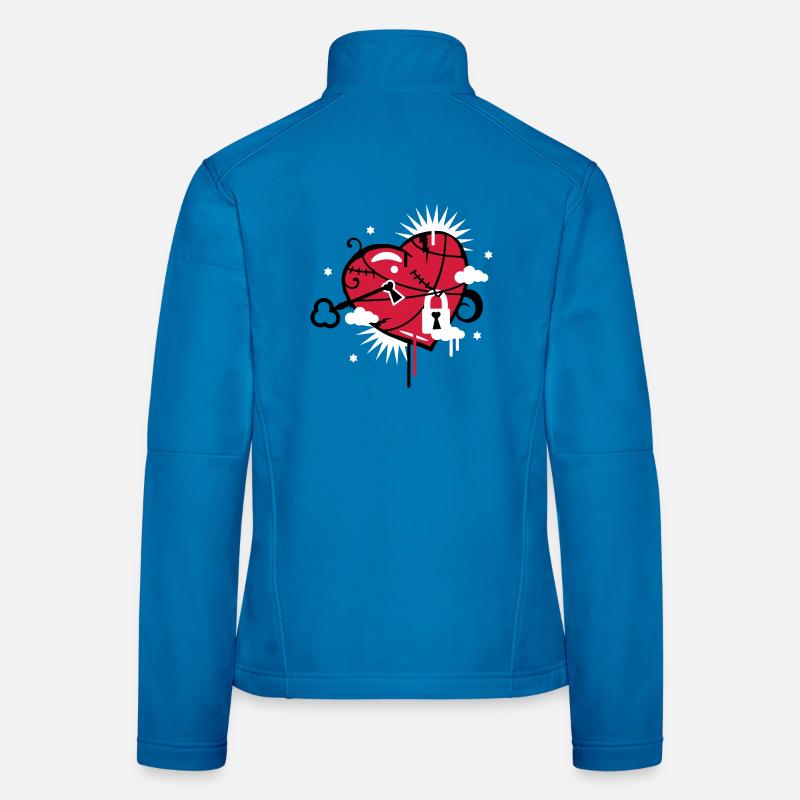 verschnürtes & repariertes Herz mit Schlüsselloch Frauen Softshelljacke