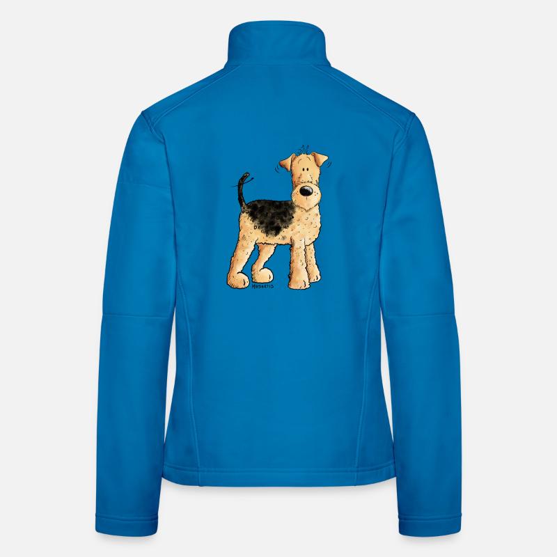 Happy Airedale Terrier I Dogs Comic Women's Softshell Jacket